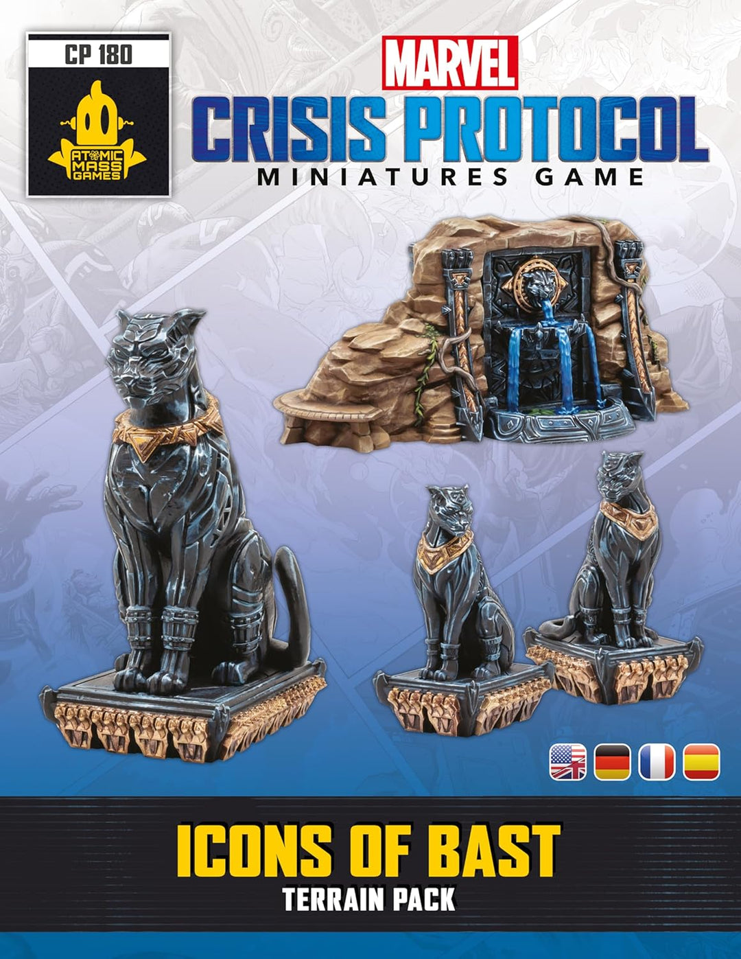 Atomic Mass Games, Marvel: Crisis Protocol – Ikonen von Bast, Geländeset-Erweiterung, Tabletop, 2 Sp