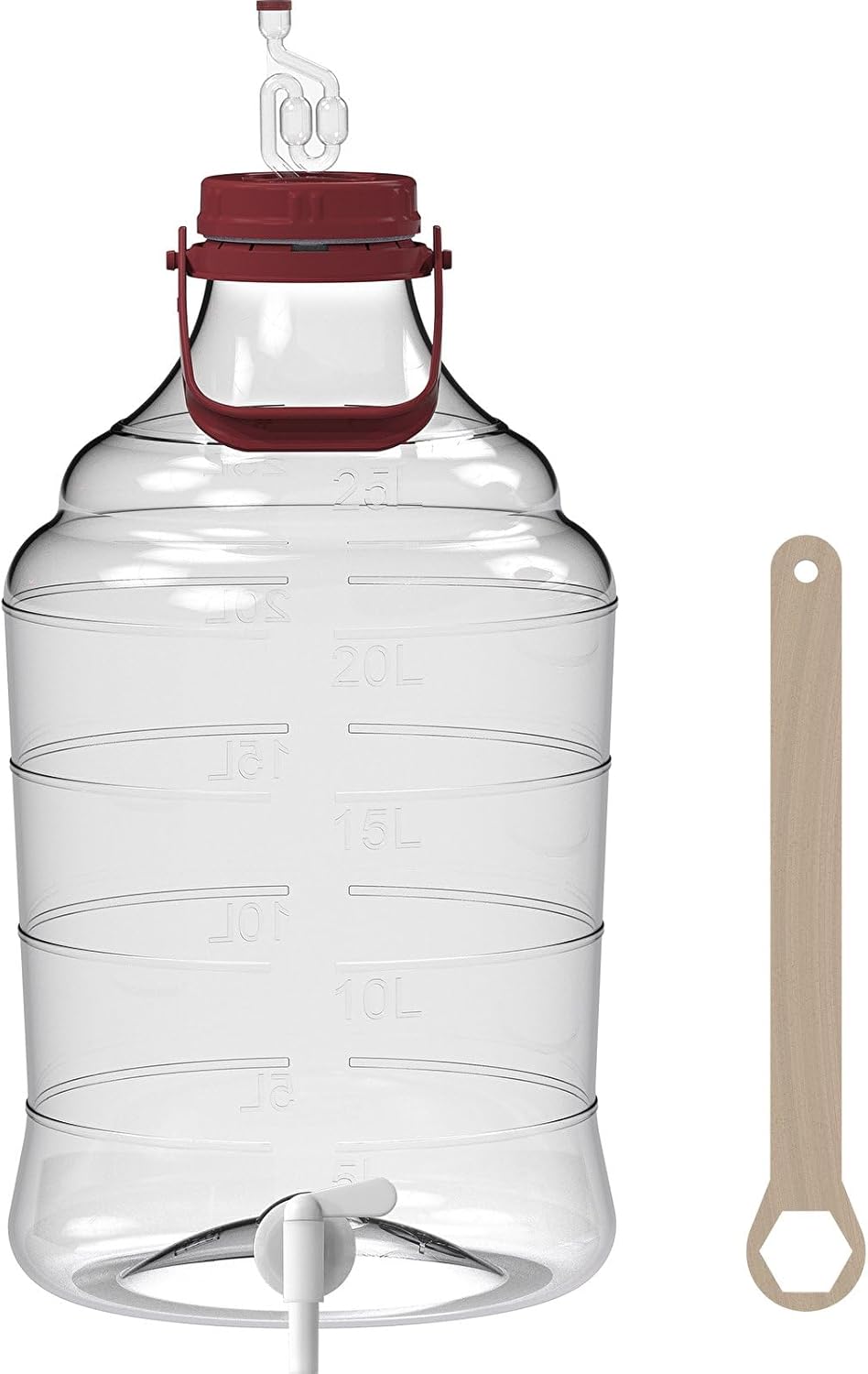 lilawelt24 25 L Gärballon+ Hahn Weinballon Gärbehälter Flasche Weithalsballon Gummistopfen