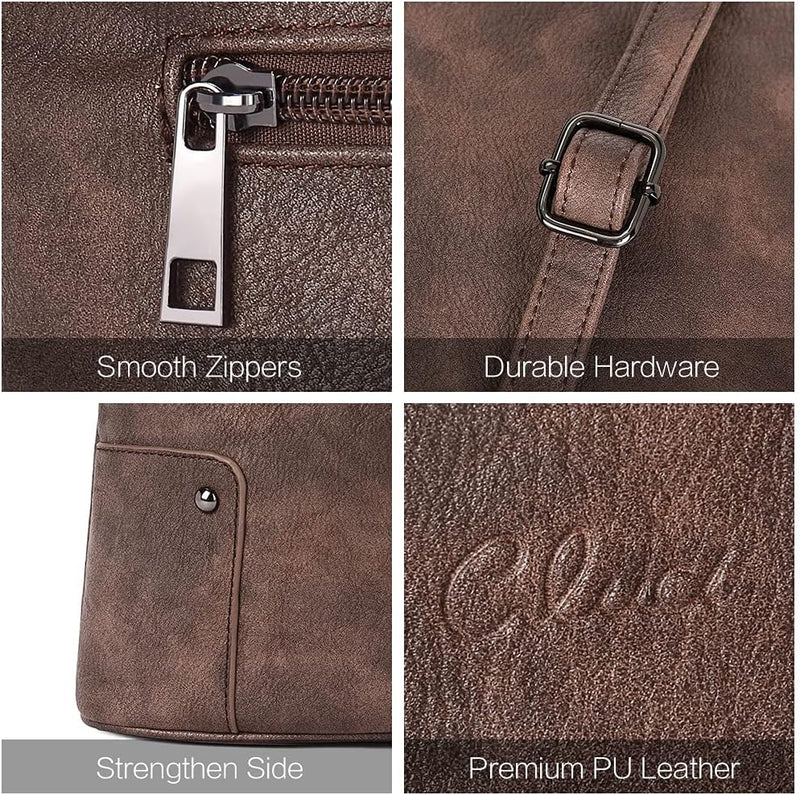 CLUCI Umhängetasche Damen Klein Crossbody Clutch Handytasche mit Geldbörse Kaffee, Kaffee