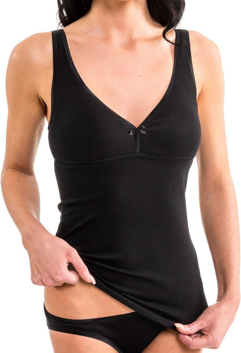 HERMKO 175803860 2er Pack Damen BH-Hemd 2er Pack (Weitere Farben) XS Schwarz, XS Schwarz