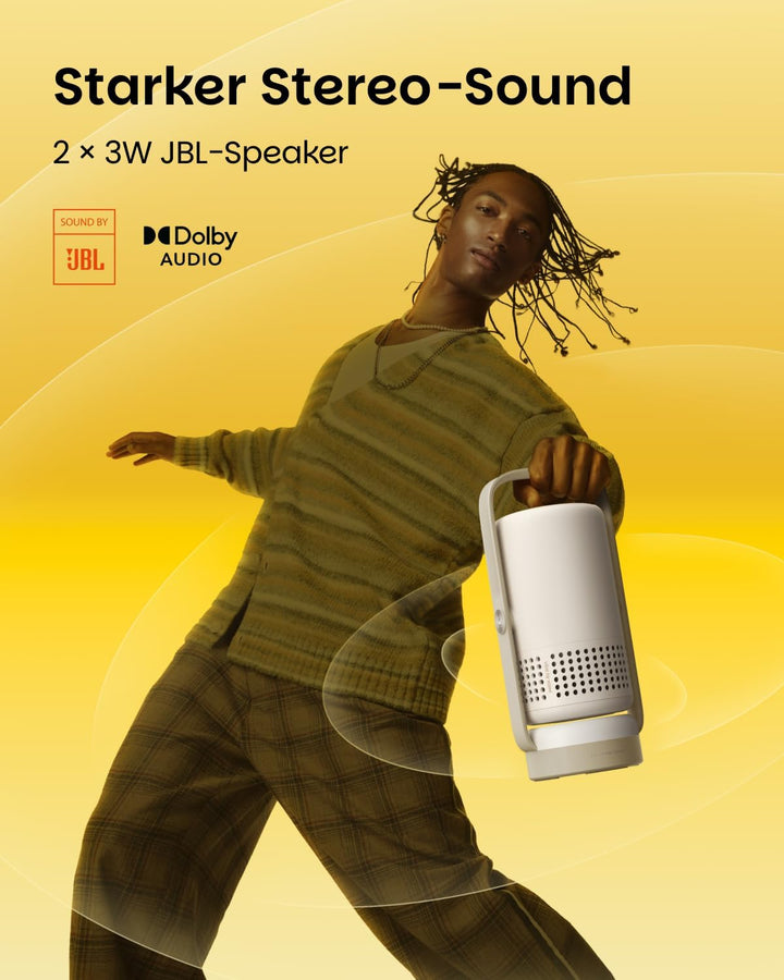 XGIMI Vibe One mit Akku Smarter tragbarer mini Beamer, 1080p-Projektor,Google TV mit Netflix, Sound