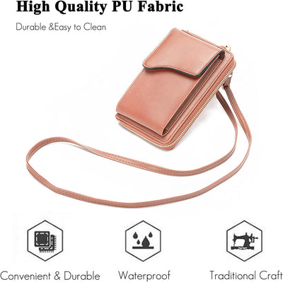 FANDARE Crossbody Tasche Damen Handy Umhängetasche Handytasche zum Umhängen Schultertasche PU Leder