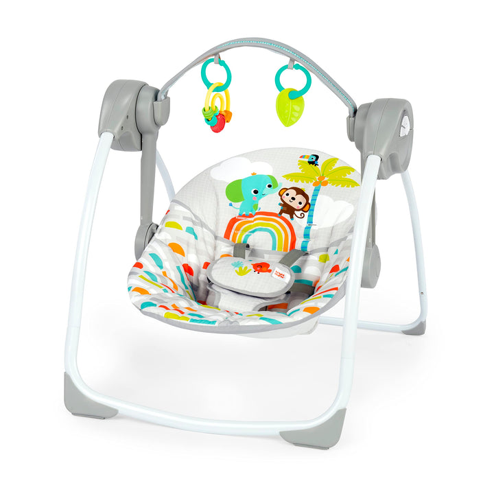 Bright Starts Playful Paradise Tragbare kompakte automatische Babyschaukel mit Musik, Unisex, Neugeb