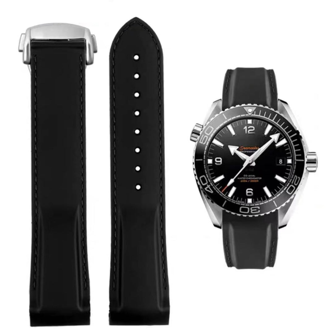 Uhrenarmband für Omega Silikon Gummi Uhrenarmbänder 20mm 22mm Sanft Wasserdicht Sport Ersatz Faltsch
