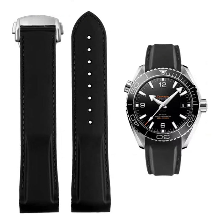 Uhrenarmband für Omega Silikon Gummi Uhrenarmbänder 20mm 22mm Sanft Wasserdicht Sport Ersatz Faltsch