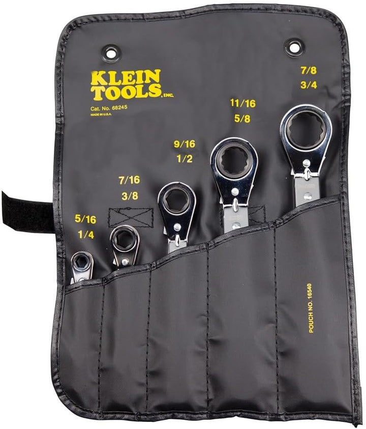 Klein Tools Umschaltknarre Ratschenschlüssel Set, 5-teilig, schwarz 68245 5-Piece, 5-Piece