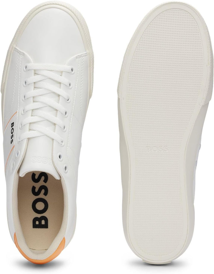 BOSS Herren Schnürschuh Freizeitschuh Halbschuh Sneaker Aiden Tenn sd 41 EU Open White180, 41 EU Ope