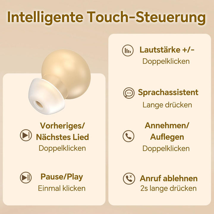 Mini Kopfhörer Kabellos Bluetooth Klein zum Schlafen Unsichtbar In Ear Schlaf Bluetooth Seitenschläf