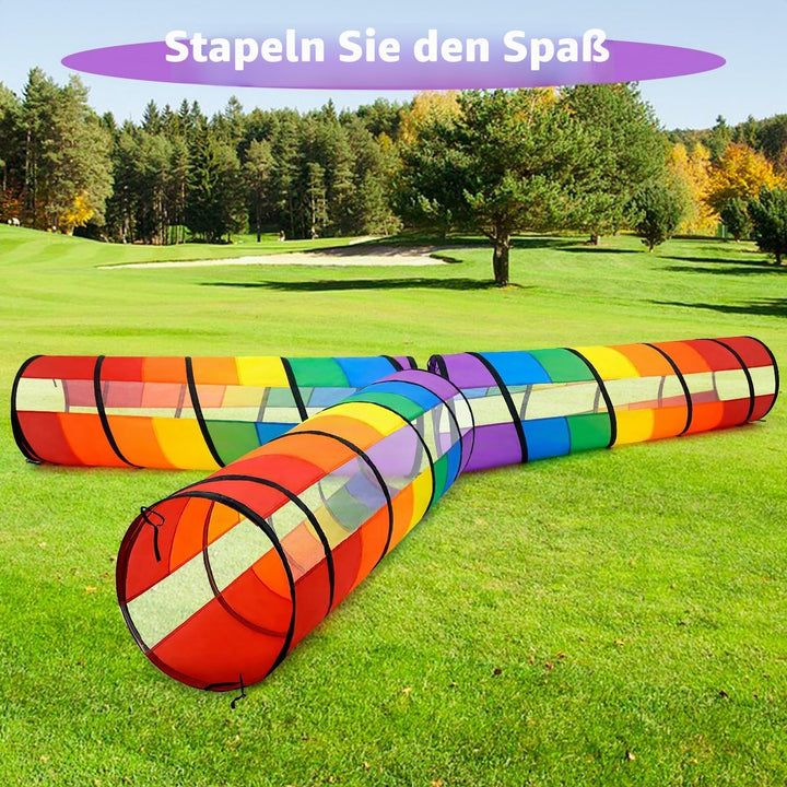 Kinder-Spieltunnel für Kleinkinder, gross, 53,3 cm, buntes Regenbogen-Pop-Up-Krabbelzelt für Baby od