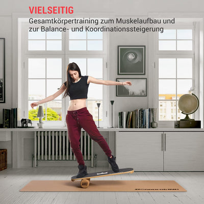 BoarderKING Indoorboard - Balance Board für Indoor-Surfen und Skaten, Gleichgewichtsboard für NeuroM