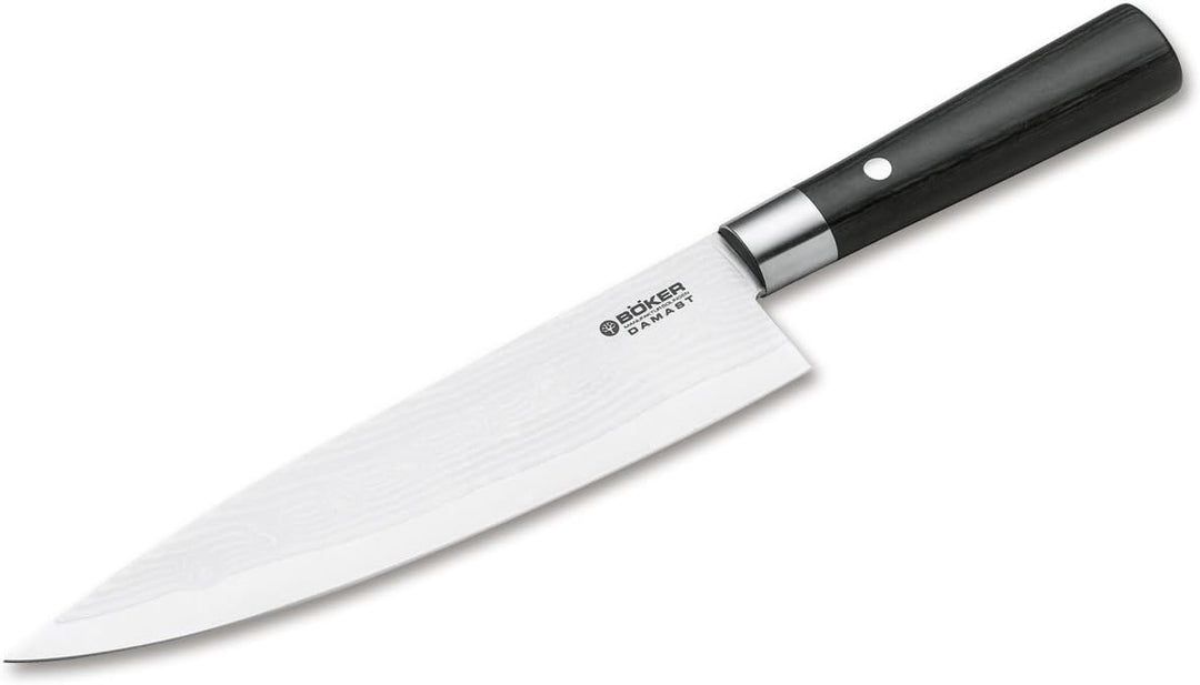 Böker 130421DAM Messer Damast Black Koch Gross, Schwarz, 33,8 cm Damast Black Kochmesser Gross, Dama