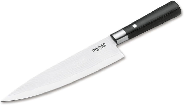 Böker 130421DAM Messer Damast Black Koch Gross, Schwarz, 33,8 cm Damast Black Kochmesser Gross, Dama