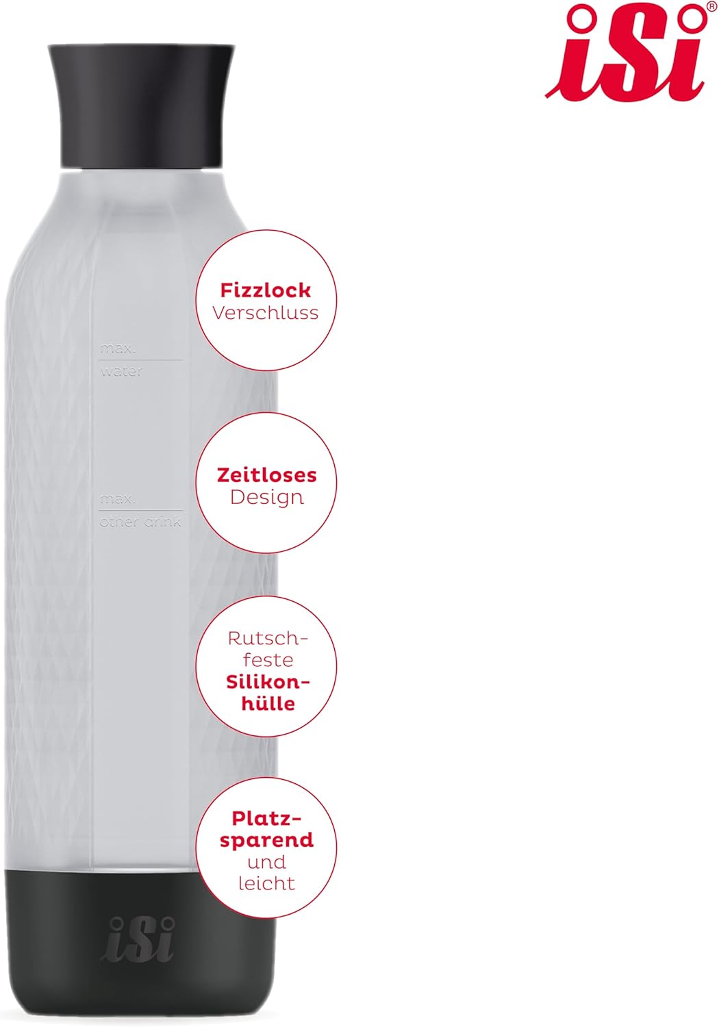 ISI Twist'n Sparkle Virtuoso Zusatzflasche Wassersprudler 0.95L – Ersatzflasche Soda Maker für Sprud
