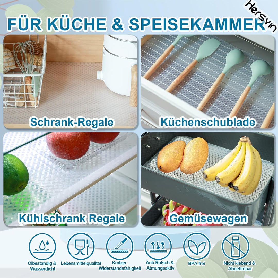 Hersvin Schubladenmatte 60cmx500cm Schrankpapier Schubladeneinlage Eva Wasserfest Nicht Klebende Unt