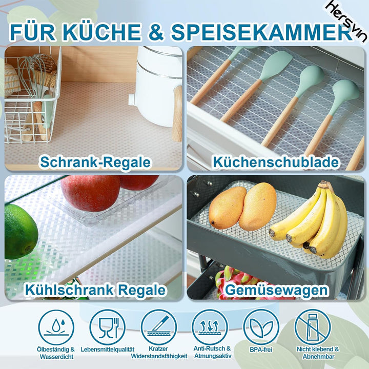 Hersvin Schubladenmatte 60cmx500cm Schrankpapier Schubladeneinlage Eva Wasserfest Nicht Klebende Unt