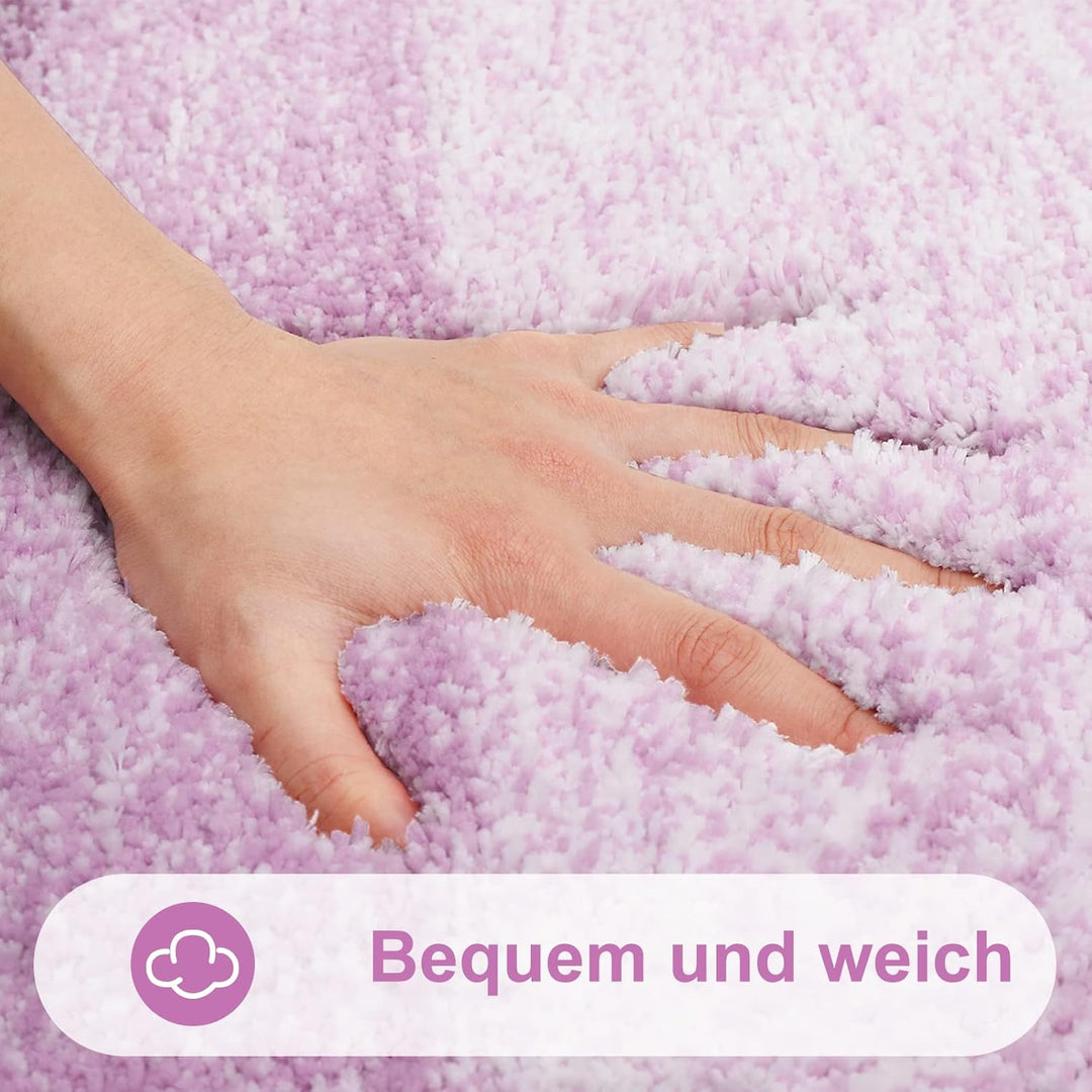 Homaxy Weich Badezimmerteppich 60x90 cm, rutschfest waschbar Badematte Flauschige Hochflor Badteppic