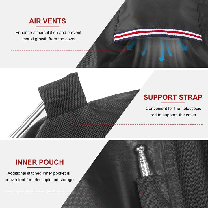 LAMUNI Ampelschirm Abdeckung für Ø400cm Sonnenschirme, Wasserdicht Ampelschirm Schutzhülle für Sonne