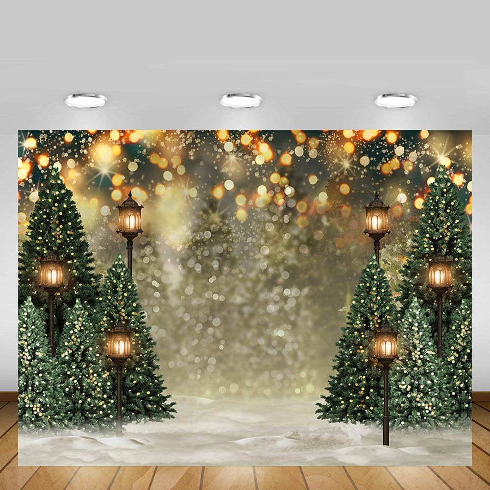 MEHOFOND 2,4 x 1,8 m Winter Weihnachtsbaum Schneeflocke Grün Neugeborene Fotografie Hintergrund Schn