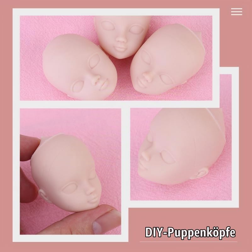 Beavorty Puppenkopf 5X3X3Cm Zum Üben Von Make-up Und Basteln Mini Diy Puppengesicht Für Kreative Kin