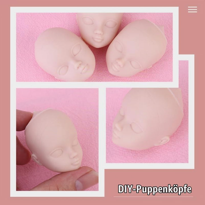 Beavorty Puppenkopf 5X3X3Cm Zum Üben Von Make-up Und Basteln Mini Diy Puppengesicht Für Kreative Kin