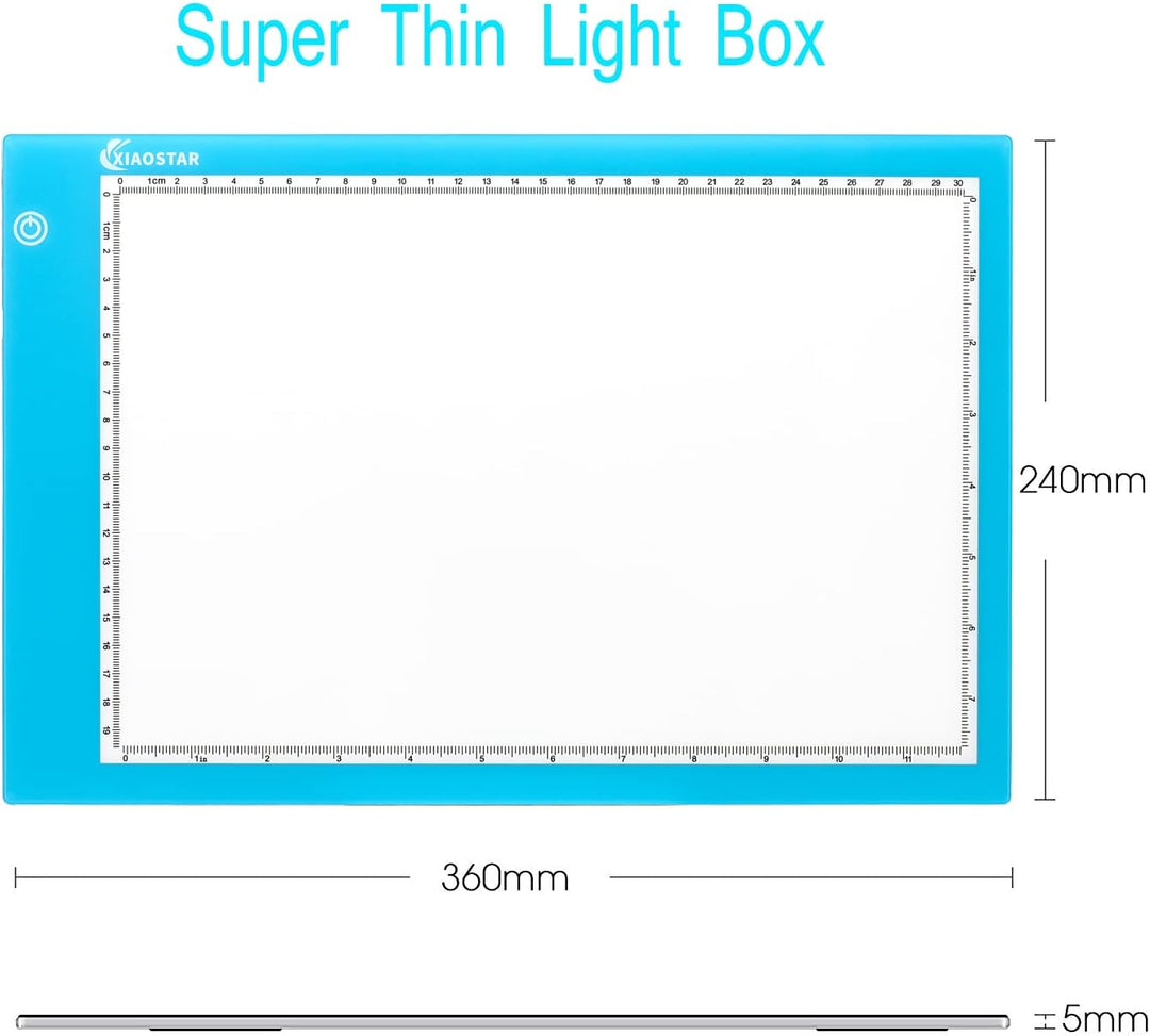 XIAOSTAR A4 Leuchttisch Led Licht Pad Copy Board Lichtplatten,mit einstellbarer Helligkeit,für Künst