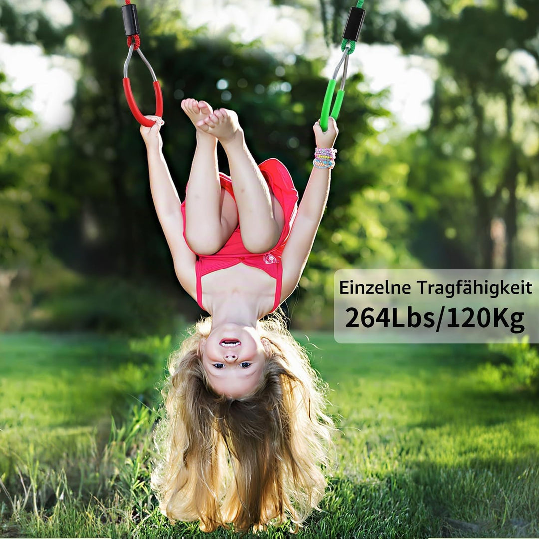 PELLOR Kinder Klettern Ringe, Multifunktions Turnringe, Multifunktions Trapeze Schaukel mit Kunststo