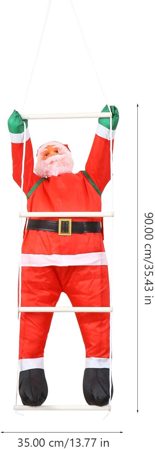 BESPORTBLE Weihnachtsmann auf Leiter Kletternder Weihnachtsmann Kletter Nikolaus Figur Santa Claus O