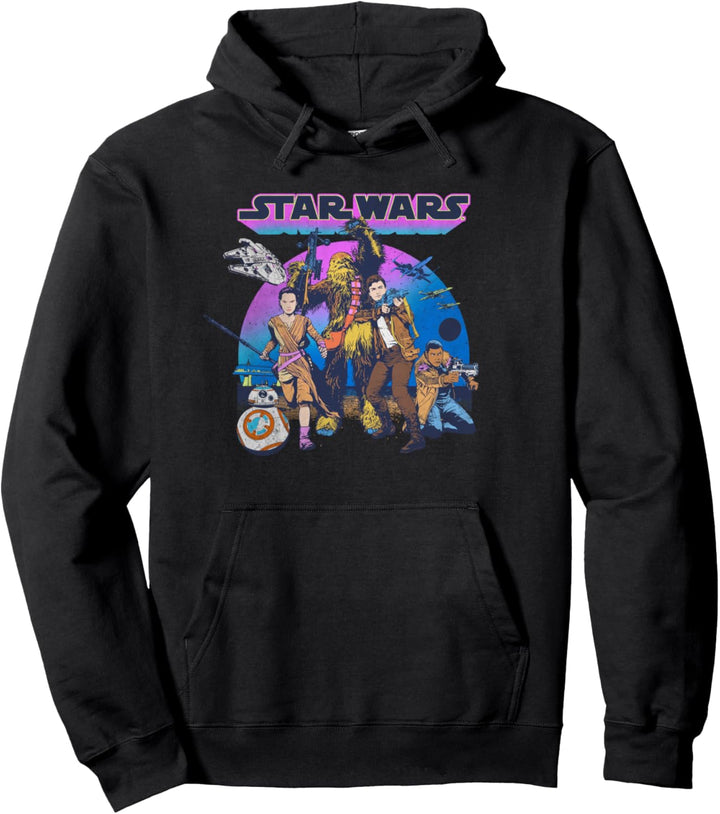 Star Wars Jyn Erso, Han Solo, Chewbacca, Retro Color Pullover Hoodie