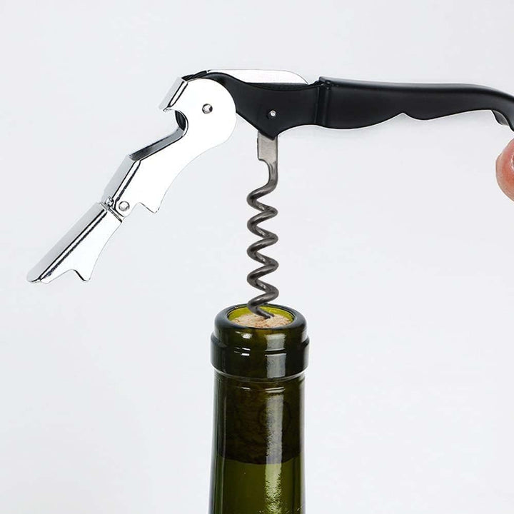 Elfcam® - 1 Stück Kellnermesser - 3-in-1 Funktion Profi Wein Korkenzieher und Flaschenöffner - Multi