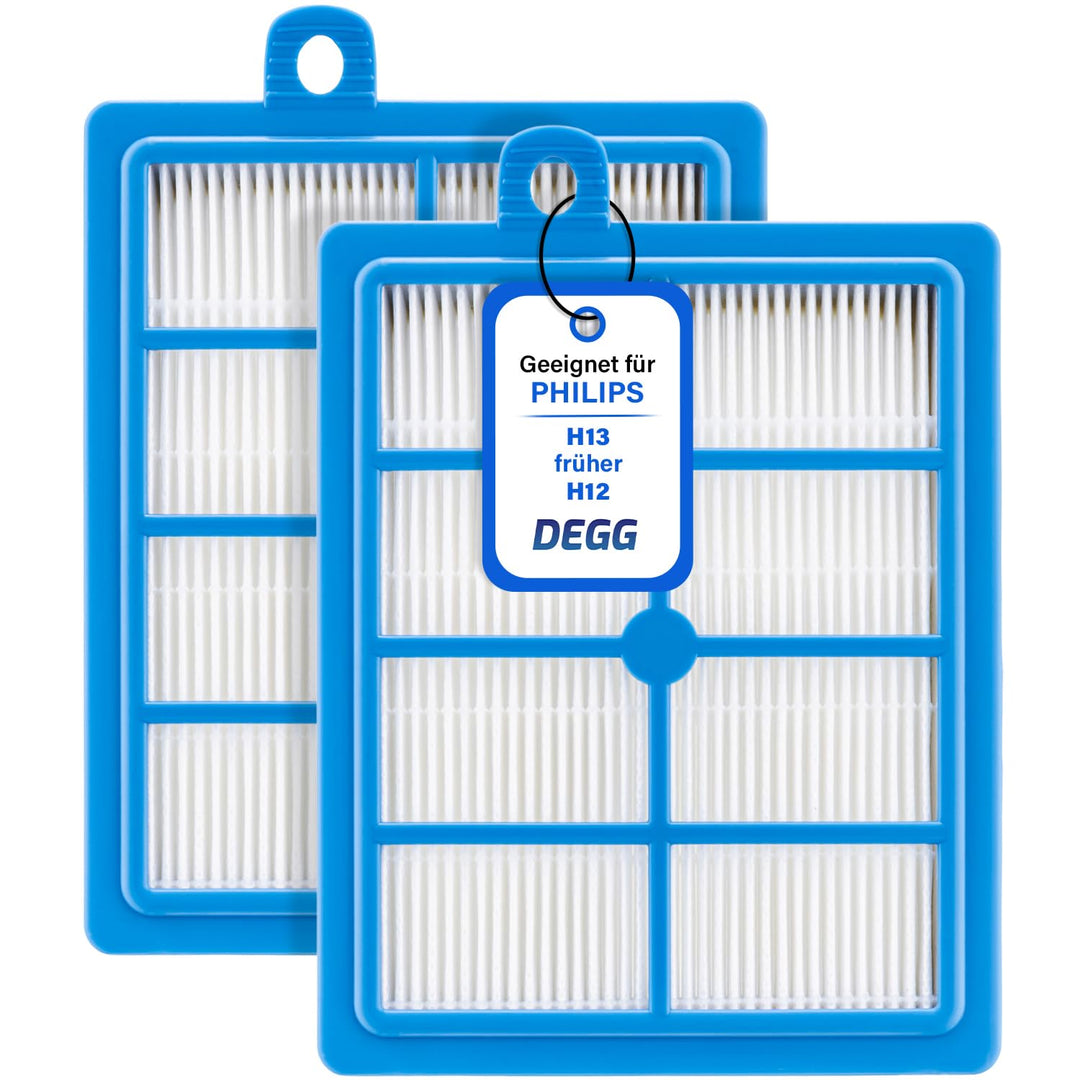 DEGG® HEPA H13 Filter, Kompatibel mit Philips, AEG und Electrolux, 2 Stück Hepa-h13-filter 2 Stück,