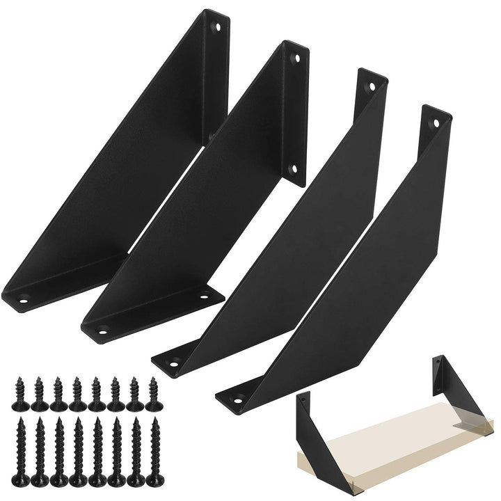 ChasBete Regalhalterung Schwarz Regalwinkel, Metall Regalträger &amp; -stützen für Wandregale, 4er set,