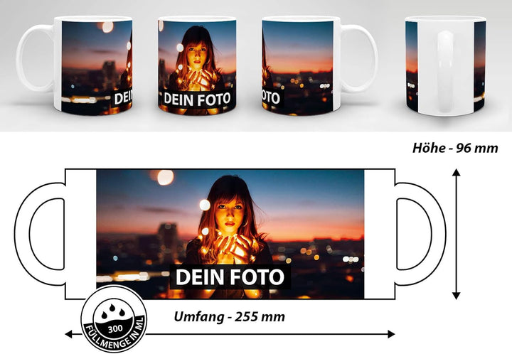 PR Print Royal Foto-Tasse zum selbst gestalten mit Foto und Text/mit individuellen Druck in Profiqua