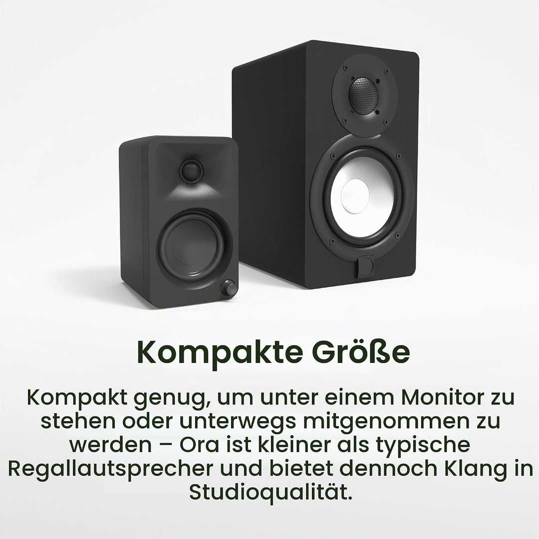 Kanto ORA 100W Powered Bi-amp Reference Desktop Computer Speakers w/Bluetooth 5.0 &amp; USB-C | 100 Hz C