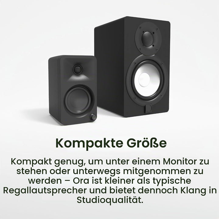 Kanto ORA 100W Powered Bi-amp Reference Desktop Computer Speakers w/Bluetooth 5.0 &amp; USB-C | 100 Hz C