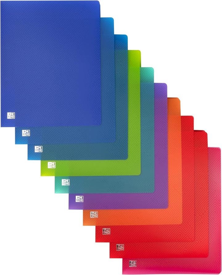 Oxford Ringbuch A4, Rückenbreite 4 cm, 2 Ringe, Kunststoff, 8 Farben, 10 Stück 4cm, 4cm