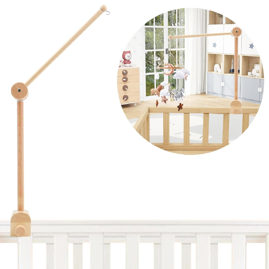 Baby Mobile Halterung Holz, Verstellbarer Mobile Halterung Wickeltisch, Abnehmbarer Mobile Krippe Ha