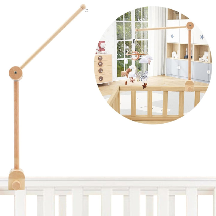 Baby Mobile Halterung Holz, Verstellbarer Mobile Halterung Wickeltisch, Abnehmbarer Mobile Krippe Ha