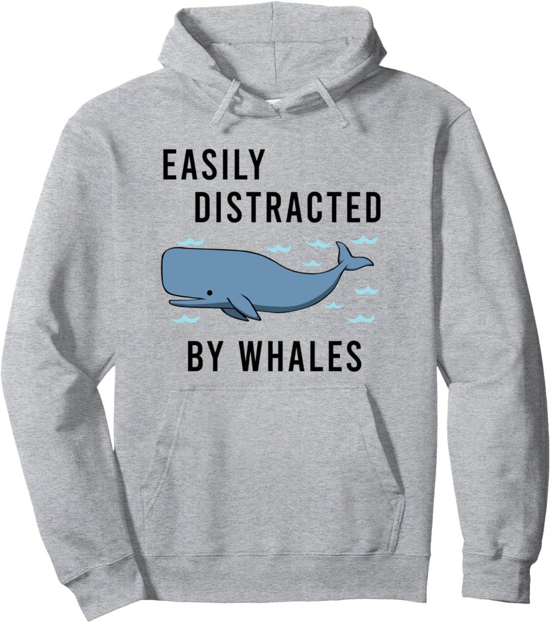 Abgelenkt von Walen Ozean Tier Natur Pullover Hoodie