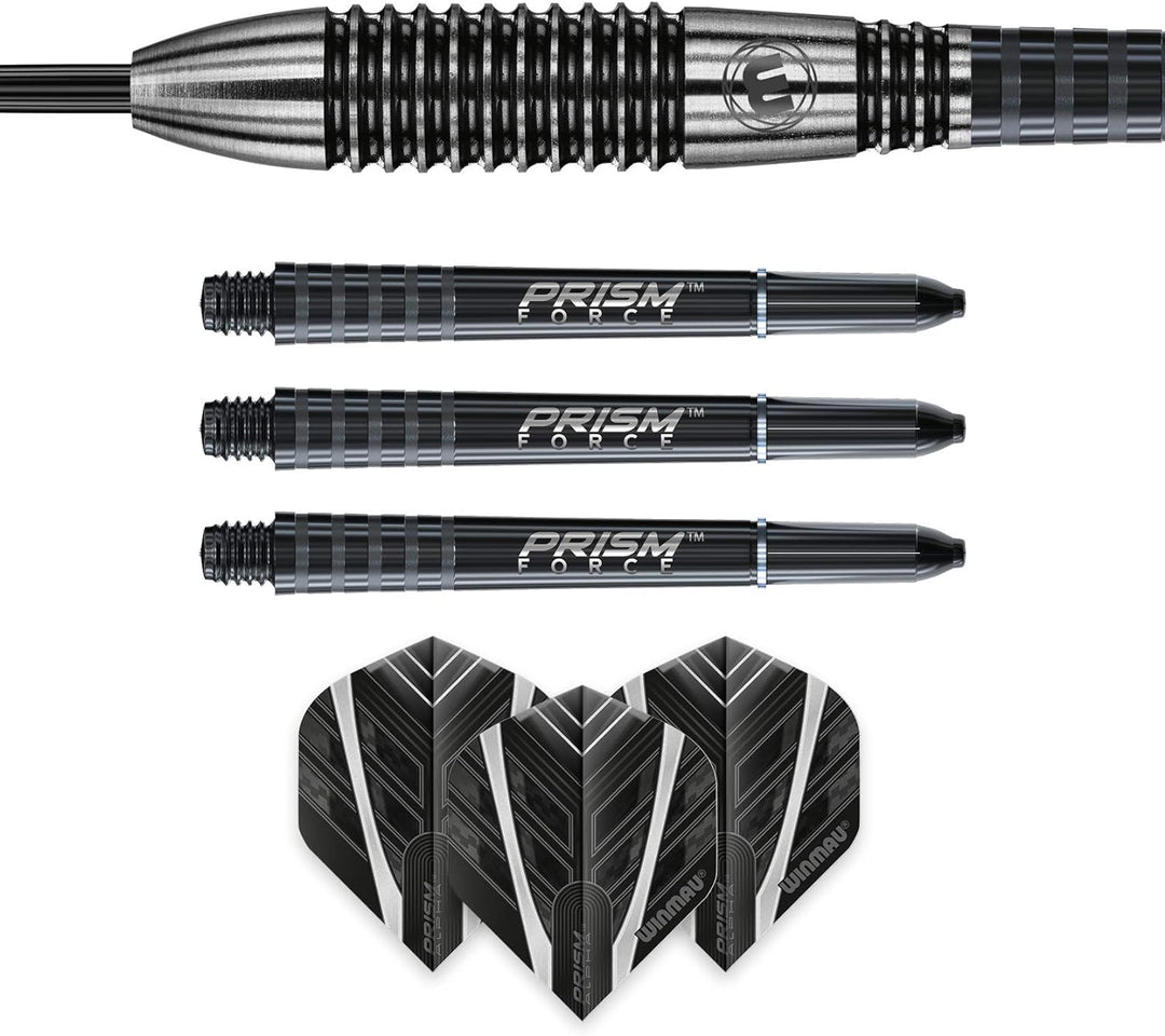 WINMAU Blackout Profi Stahlspitze Wolfram Dartpfeile mit Flüge und Stiele (Wellen) 24g Torpedo, 24g