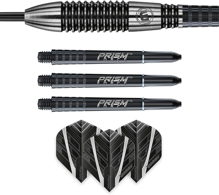 WINMAU Blackout Profi Stahlspitze Wolfram Dartpfeile mit Flüge und Stiele (Wellen) 24g Torpedo, 24g