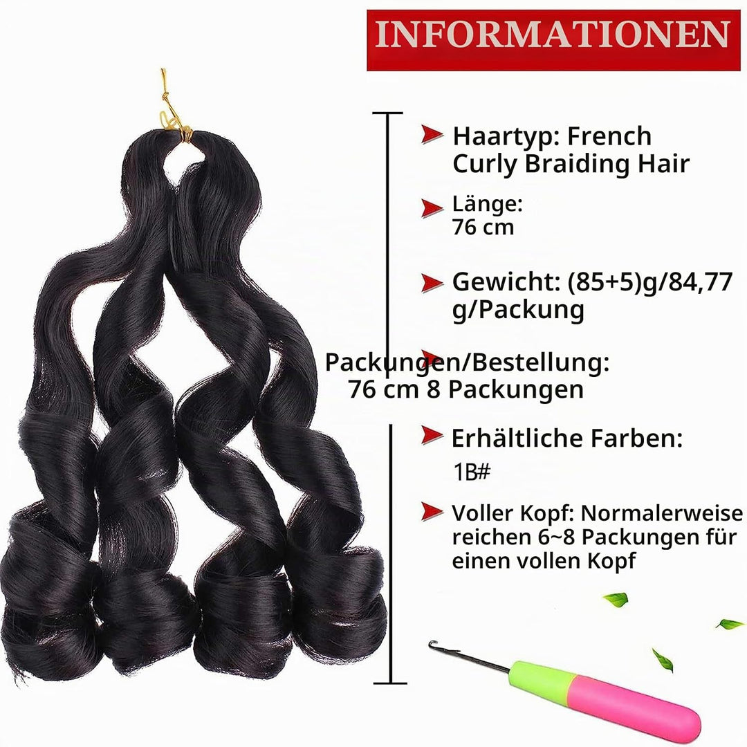 Xtrend 30 Inch Pre Stretched Bouncy Loose Wavy Braiding Hair 8 Packs French Curly Braiding Hair Synt