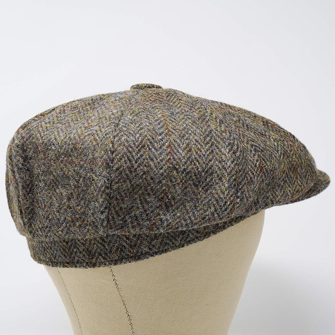 Borges & Scott Lomond Schirmmütze Newsboy – Schiebermütze aus 100% handgewebter Wolle - Harris Tweed