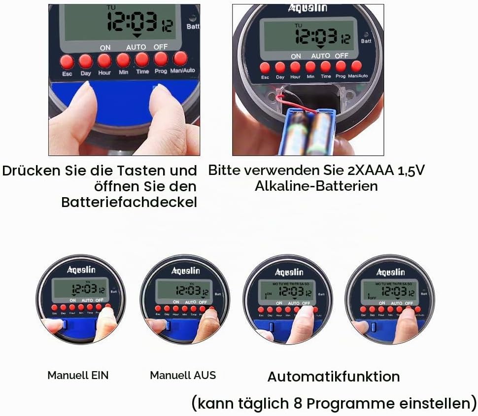 Aqualin Bewässerungsuhr Automatischer Bewässerungscomputer Bewässerungssystem Wasser Zeitschaltuhr f