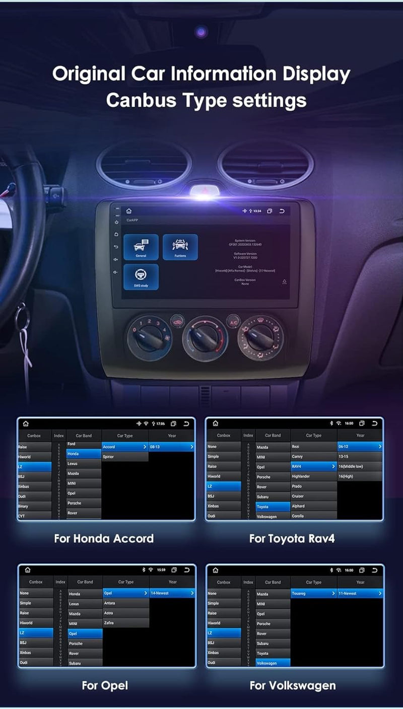 Hizpo Android Auto Stereo Bluetooth Freisprecheinrichtung Kompatibel mit Ford Focus Exi MT 2 3 Mk2/M