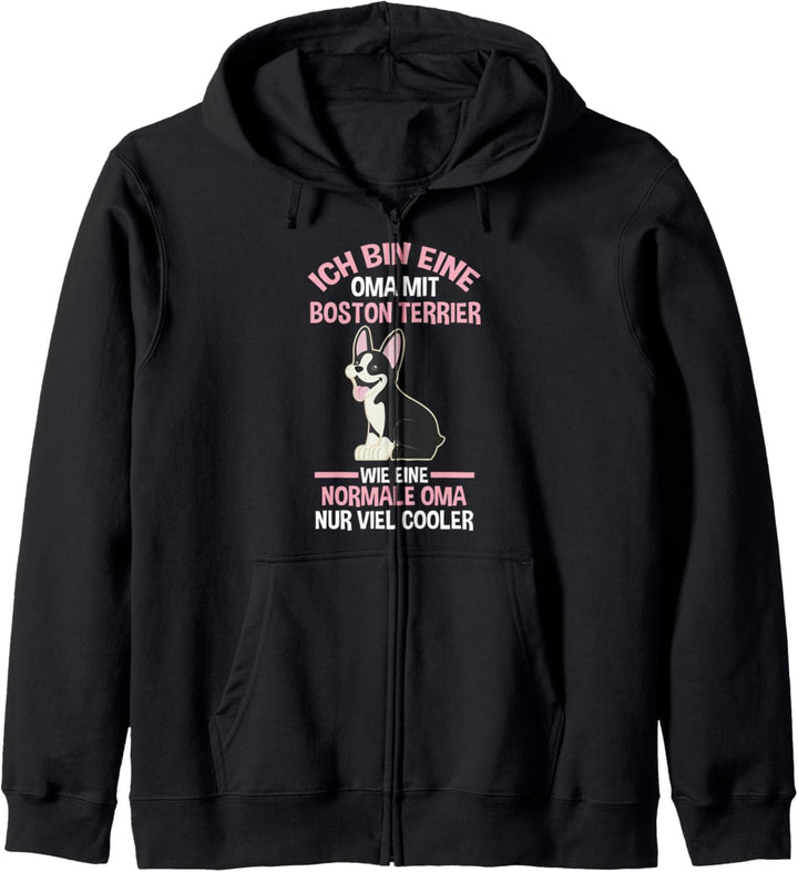 Oma Grossmutter Boston Terrier Kapuzenjacke