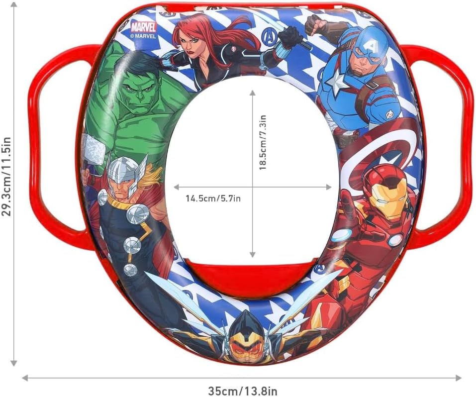 Marvel Avengers Toilettensitz für Kinder, universeller Toilettensitz mit Griffen, Avengers