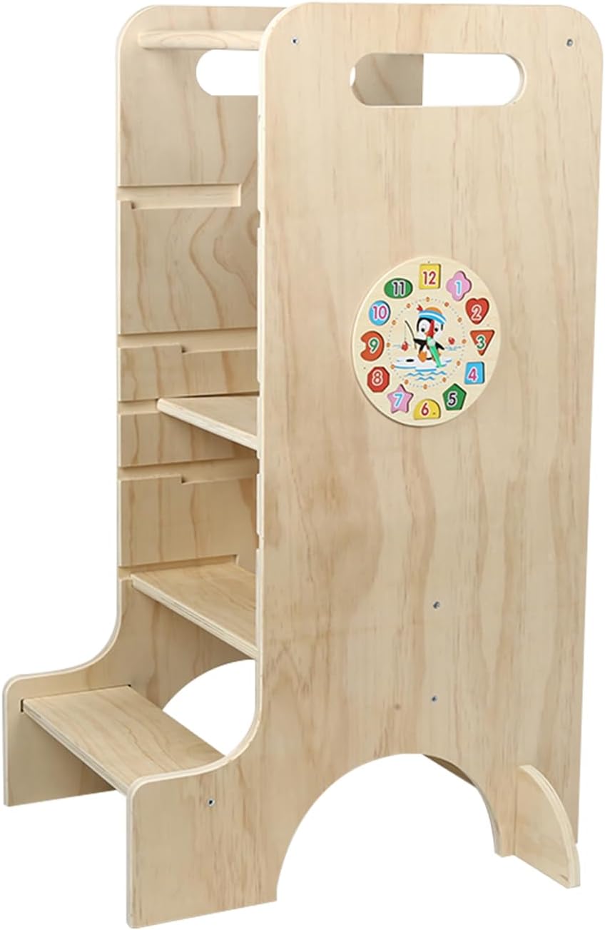 Montessori Lernturm für Babys zum Beobachten und Lernen – skalierbar für Kinder – Füsse gegen Kippen