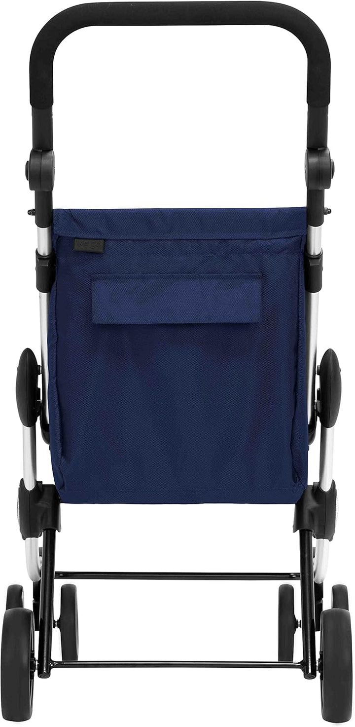 Playmarket We Go Basic Einkaufswagen, zusammenklappbar, 4 Rollen, Koffer Blau (Navy)
