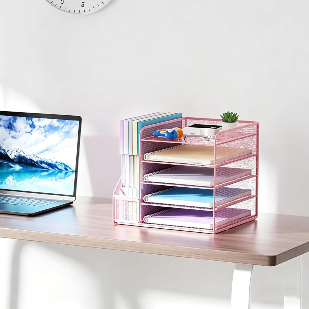 Marbrasse Schreibtisch Organizer und Büro Zubehör,5-Tier Briefablage,Mesh Büro Organizer für Schreib