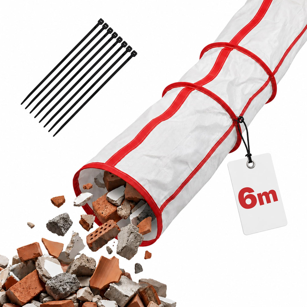Flexible Schuttrutsche 6m | Bauschuttrutsche Robuste | Abfallrutsche für Bauschutt, Renovierung &amp; Ba